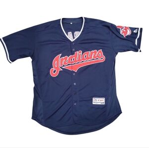 Vintage Cleveland Indians #59 Carrasco Navy Blue Jersey With Original Team Patch
